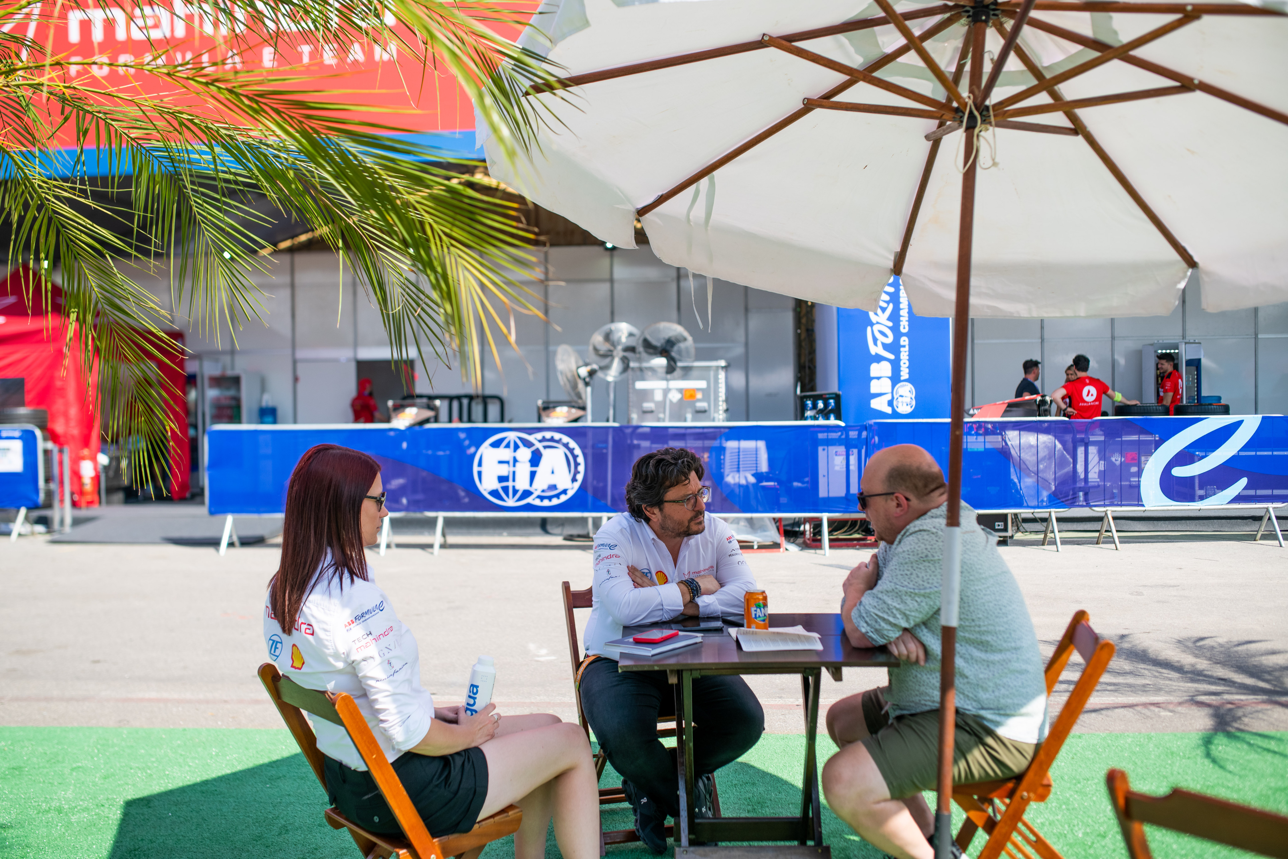 CEO being interviewed by journalists